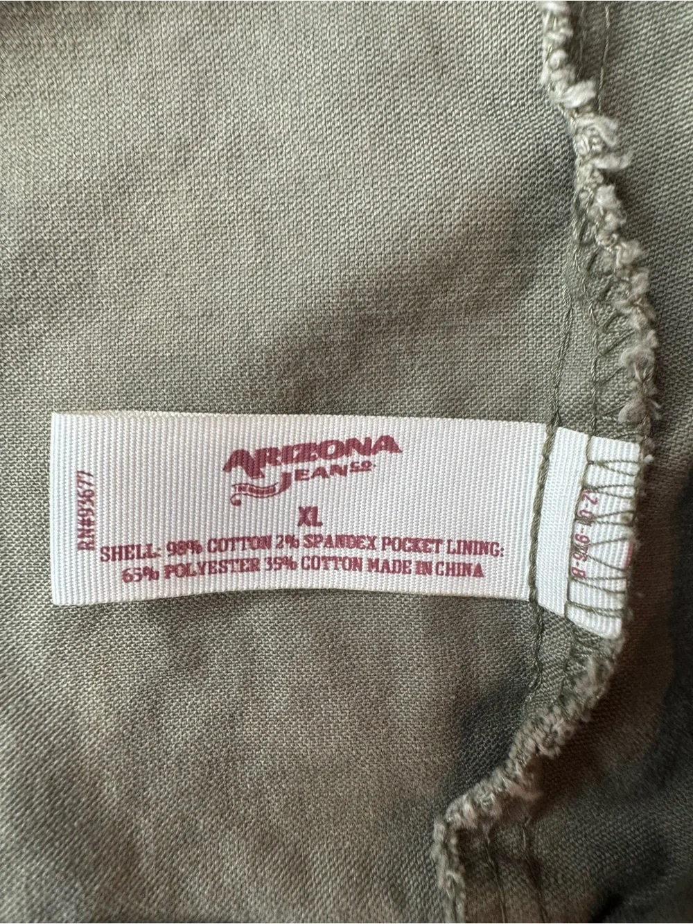 Arizona Jean Company Juniors Olive Green Utility Vest